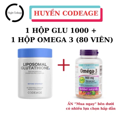 Glutathione 1.000mg Codeage 60 viên + Omega 3 Webber Natural 80 viên giảm 21tr