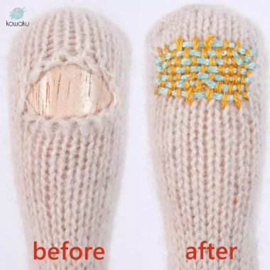 Gỗ Darning Stick Đôi Đầu - Phụ Kiện Darner Dụng Cụ May DIY 2 đầu, 5 ngón, hướng dẫn sửa chữa nhanh