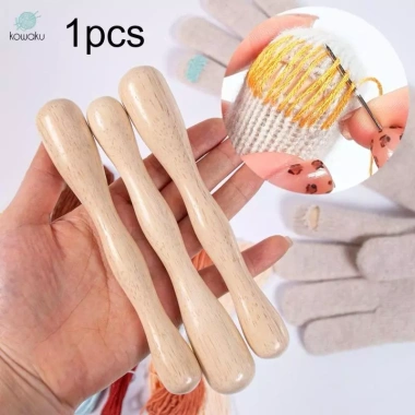 Gỗ Darning Stick Đôi Đầu - Phụ Kiện Darner Dụng Cụ May DIY 2 đầu, 5 ngón, hướng dẫn sửa chữa nhanh