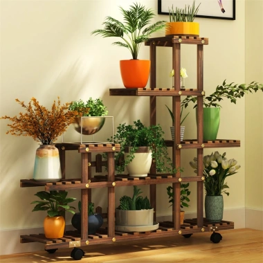 Gỗ Giá Đỡ Cây Hoa Nhiều Tầng Kệ Phòng Khách, Ban Công, Sân Tiết Kiệm Chỗ