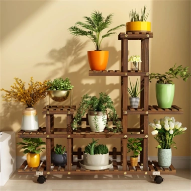 Gỗ Giá Đỡ Cây Hoa Nhiều Tầng Kệ Phòng Khách, Ban Công, Sân Tiết Kiệm Chỗ