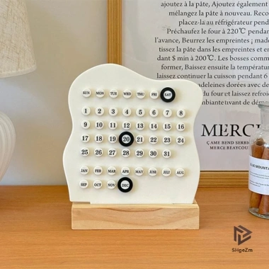 Gỗ Vạn Niên Lịch Montessori - Điều Chỉnh Tuần Tháng, Hiển Thị Ngày, Văn Phòng