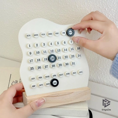 Gỗ Vạn Niên Lịch Montessori - Điều Chỉnh Tuần Tháng, Hiển Thị Ngày, Văn Phòng