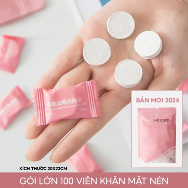 Gói 10 khăn mặt nén dạng viên kẹo YOUME dùng 1 lần - Tiện lợi cho du lịch, khách sạn, giá chỉ 8.500 VND