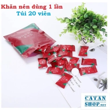 Gói 100 viên Khăn giấy nén dùng 1 lần - Tiện lợi cho du lịch, giá chỉ 54.873₫
