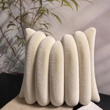 Gối 3D Lông Tơ Rộng Sọc - Đệm Vuông Tối Giản Sofa Phòng Khách, Giá 135.945đ