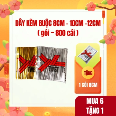 Gói 800c Dây kẽm buộc 8-12cm cho túi kẹo, bánh mì, gói quà, lan cây cảnh - Giá chỉ 9.500 VND