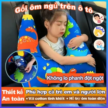 Gối an toàn ô tô trẻ em – tựa đầu cổ, dây an toàn, bảo vệ vai, ngủ trưa du lịch, chỉ 155.000đ