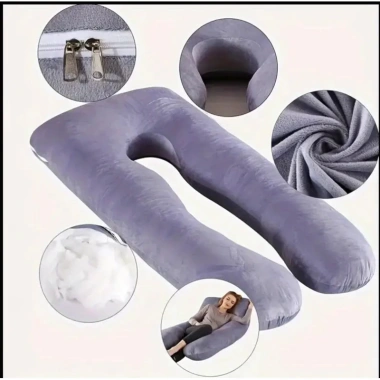 Gối bà bầu chữ U Cotton 100% - Hỗ trợ đau lưng, tựa lưng mới 80-130cm 3