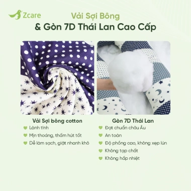 Gối bầu chữ U Zcare giảm chuột rút, vải sợi tre, gòn 7D 1.35x0.82m - 559k