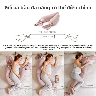 Gối bầu Domibaby - Gối ngủ bên hỗ trợ thắt lưng, bụng, dài 180cm, giảm đau thai kỳ 5