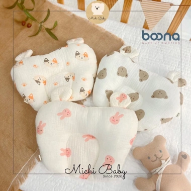 Gối Bông Chống Lõm Đầu Boona Họa Tiết Gấu Có Tai cho Bé 0-12 Tháng - Michi Baby MC226 Giá 80.000 2 Gối Bông Chống Lõm Đầu Boona Họa Tiết Gấu Có Tai cho Bé 0-12 Tháng - Michi Baby MC226 Giá 80.000 2