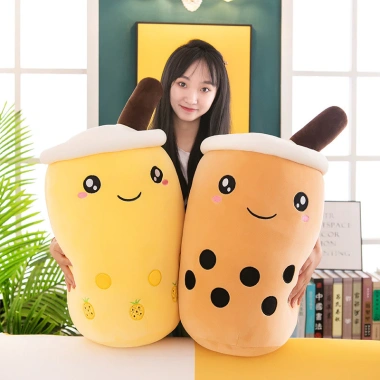 Gối bông trà boba 70cm sang trọng - Đồ chơi nhồi bông mềm, quà tặng cô gái