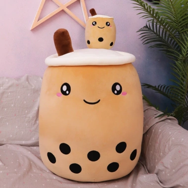 Gối bông trà boba 70cm sang trọng - Đồ chơi nhồi bông mềm, quà tặng cô gái