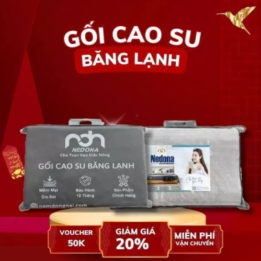Gối Cao Su Băng Lạnh NEDONA - Giảm Nhức Mỏi Cổ Vai Gáy, 2 Lớp Áo Gối Mát Lạnh Khi Nằm, Giá 284.663₫