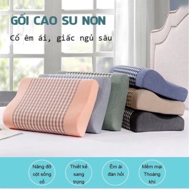 Gối cao su non 30x50cm cho người lớn - Chống mỏi vai gáy cổ, thiết kế kẻ sọc sang trọng hiện đại, giá ưu đãi 66.000₫