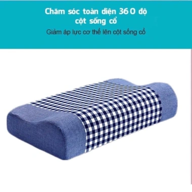 Gối cao su non 30x50cm cho người lớn - Chống mỏi vai gáy cổ, thiết kế kẻ sọc sang trọng hiện đại, giá ưu đãi 66.000₫ 3
