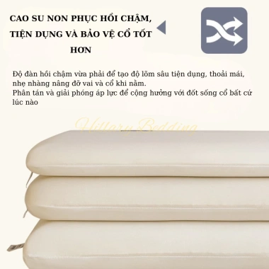 Gối cao su non cao cấp 42x70cm - Chống đau vai gáy, mềm mại thoáng khí, giảm giá 22% chỉ 252.000₫ 2