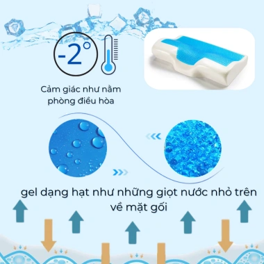 Gối cao su non CECILA cho người lớn - Gel lạnh, công thái học, ngủ nhanh, giảm đau cổ vai gáy - Giá ưu đãi 175.000