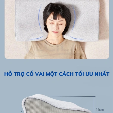 Gối cao su non CECILA công thái học vỏ xám - Giảm đau vai gáy, ngủ nhanh 219k 6