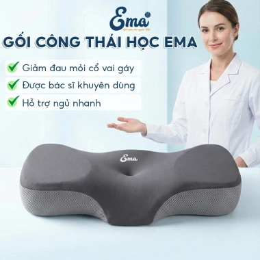 Gối cao su non EMA công thái học – Chống đau cổ vai gáy, giảm ngủ ngáy, ngừa thoái hoá cổ