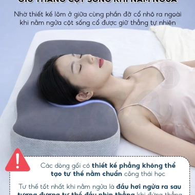 Gối cao su non EMA công thái học – Chống đau cổ vai gáy, giảm ngủ ngáy, ngừa thoái hoá cổ