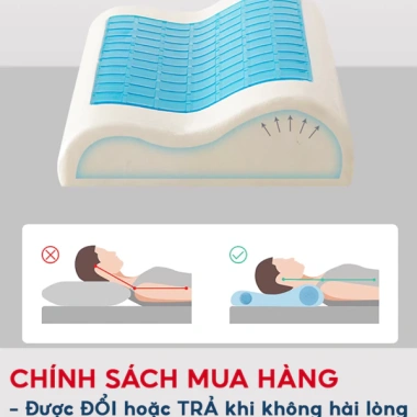 Gối cao su non Fomodi công thái học, giảm đau cổ vai gáy, gel lạnh ngăn thoái hoá, ngủ sâu, chỉ 276.000đ