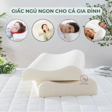 Gối cao su non KAW cao cấp, mềm mại thoáng khí, chống nóng mùa hè, giảm mỏi vai gáy, ngáy - 247.000 VND