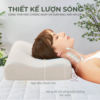 Gối cao su non KAW cao cấp, mềm mại thoáng khí, chống nóng mùa hè, giảm mỏi vai gáy, ngáy - 247.000 VND