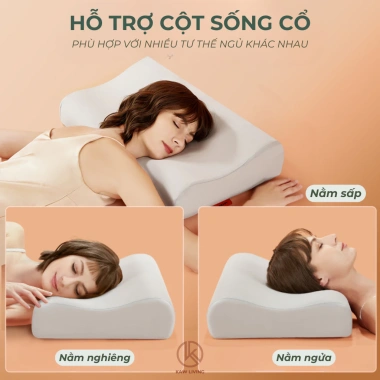 Gối cao su non KAW cao cấp, mềm mại thoáng khí, chống nóng mùa hè, giảm mỏi vai gáy, ngáy - 247.000 VND 5 Gối cao su non KAW cao cấp, mềm mại thoáng khí, chống nóng mùa hè, giảm mỏi vai gáy, ngáy - 247.000 VND 5