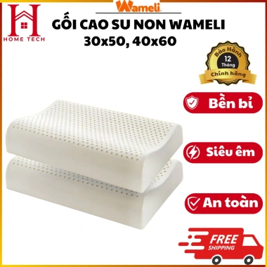 Gối Cao Su Non Wameli 40x60 & 30x50 Thoáng Khí Êm Ái - Giảm Đau Vai Gáy, Chính Hãng Giá Tốt