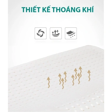 Gối Cao Su Non Wameli 40x60 & 30x50 Thoáng Khí Êm Ái - Giảm Đau Vai Gáy, Chính Hãng Giá Tốt