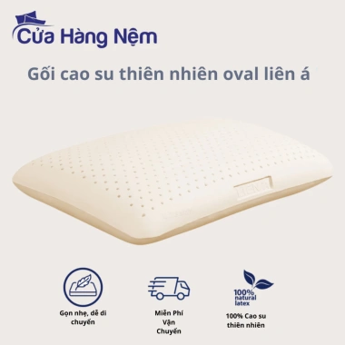Gối Cao Su Oval Liên Á 45x65x12cm - Đệm Ngủ Siêu Mềm, Giá Ưu Đãi 840.000 VNĐ