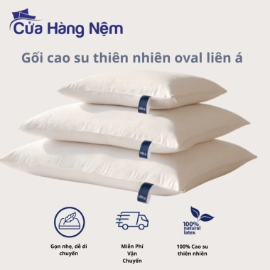 Gối Cao Su Oval Liên Á 45x65x12cm - Đệm Ngủ Siêu Mềm, Giá Ưu Đãi 840.000 VNĐ