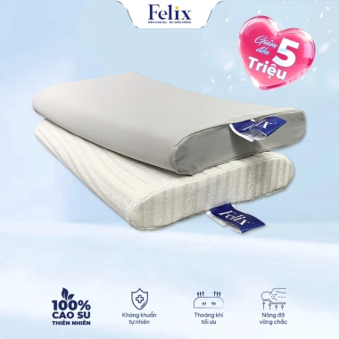 Gối Cao Su Thiên Nhiên 100% Baby Joy - Thoáng Khí, Nâng Đỡ cho Trẻ 2-7 Tuổi và Người Lớn Lót Lưng Làm Việc
