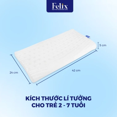 Gối Cao Su Thiên Nhiên 100% Baby Joy - Thoáng Khí, Nâng Đỡ cho Trẻ 2-7 Tuổi và Người Lớn Lót Lưng Làm Việc
