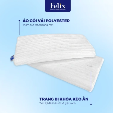 Gối Cao Su Thiên Nhiên 100% Baby Joy - Thoáng Khí, Nâng Đỡ cho Trẻ 2-7 Tuổi và Người Lớn Lót Lưng Làm Việc