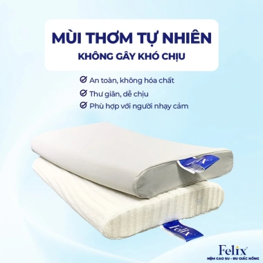 Gối Cao Su Thiên Nhiên 100% Baby Joy - Thoáng Khí, Nâng Đỡ cho Trẻ 2-7 Tuổi và Người Lớn Lót Lưng Làm Việc