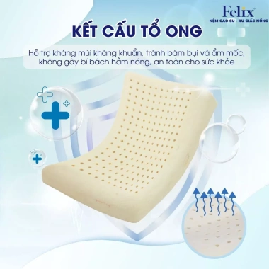 Gối Cao Su Thiên Nhiên 100% - Massage Đầu Cổ Vai Gáy Thoáng Khí Êm Ái - 757.500₫