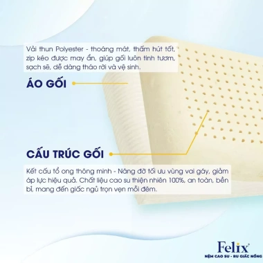 Gối Cao Su Thiên Nhiên 100% - Massage Đầu Cổ Vai Gáy Thoáng Khí Êm Ái - 757.500₫