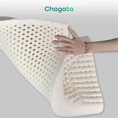Gối Cao Su Thiên Nhiên Chagota 40x60cm - Hỗ Trợ Cột Sống, Nâng Sức Khỏe, Giá 359.000₫