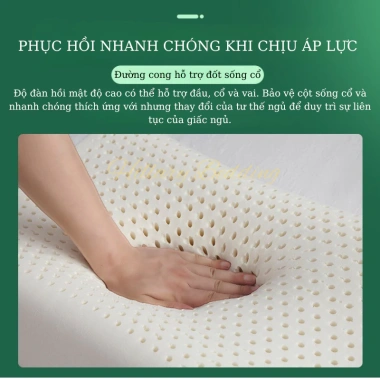 Gối cao su thiên nhiên chống đau mỏi cổ vai gáy, thoáng khí, bảo vệ giấc ngủ 30x50‑35x55‑40x60 giá ưu đãi 225.000₫
