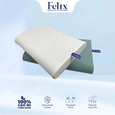 Gối Cao Su Thiên Nhiên FELIX Pudding Thoáng Khí - Nâng Đỡ Nhẹ Nhàng, Êm Ái 888k