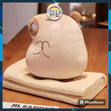 Gối Chăn 2 Trong 1 Hình Capybara Văn Phòng, Chăn Đêm và Gối Xe, 185.900 VND