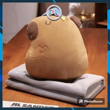 Gối Chăn 2 Trong 1 Hình Capybara Văn Phòng, Chăn Đêm và Gối Xe, 185.900 VND
