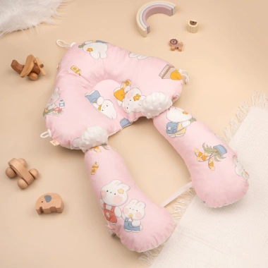 Gối chặn bé chữ U cotton chống bẹp đầu, dây rút, giảm giật mình - 123.000đ 8