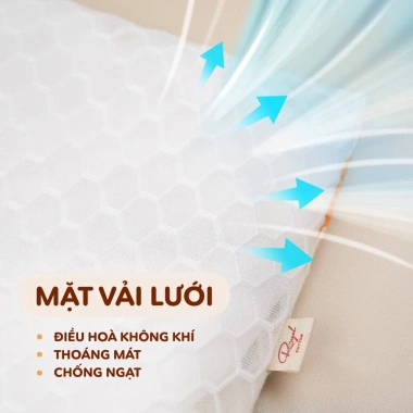 Gối chặn chữ U cho bé có dây rút, chống giật mình, vải cotton mềm mại - 118.000₫