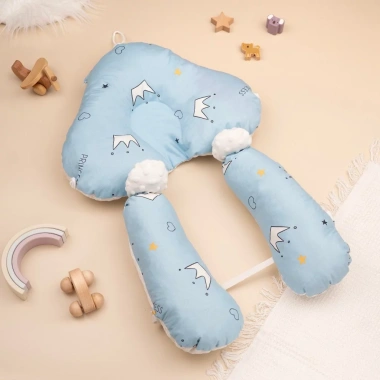 Gối chặn chữ U cho bé có dây rút, chống giật mình, vải cotton mềm mại - 118.000₫