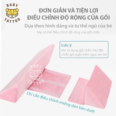 Gối chống lật cố định Baby Tattoo - Hạn chế ợc sữa, bảo vệ cột sống bé 600k