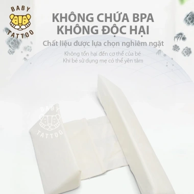 Gối chống lật cố định Baby Tattoo - Hạn chế ợc sữa, bảo vệ cột sống bé 600k